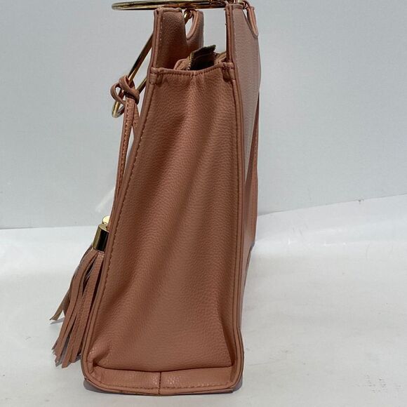 Bebe Women's Tasseled Gold Hardware Handbag In Pink Size Medium - Picture 6 of 11